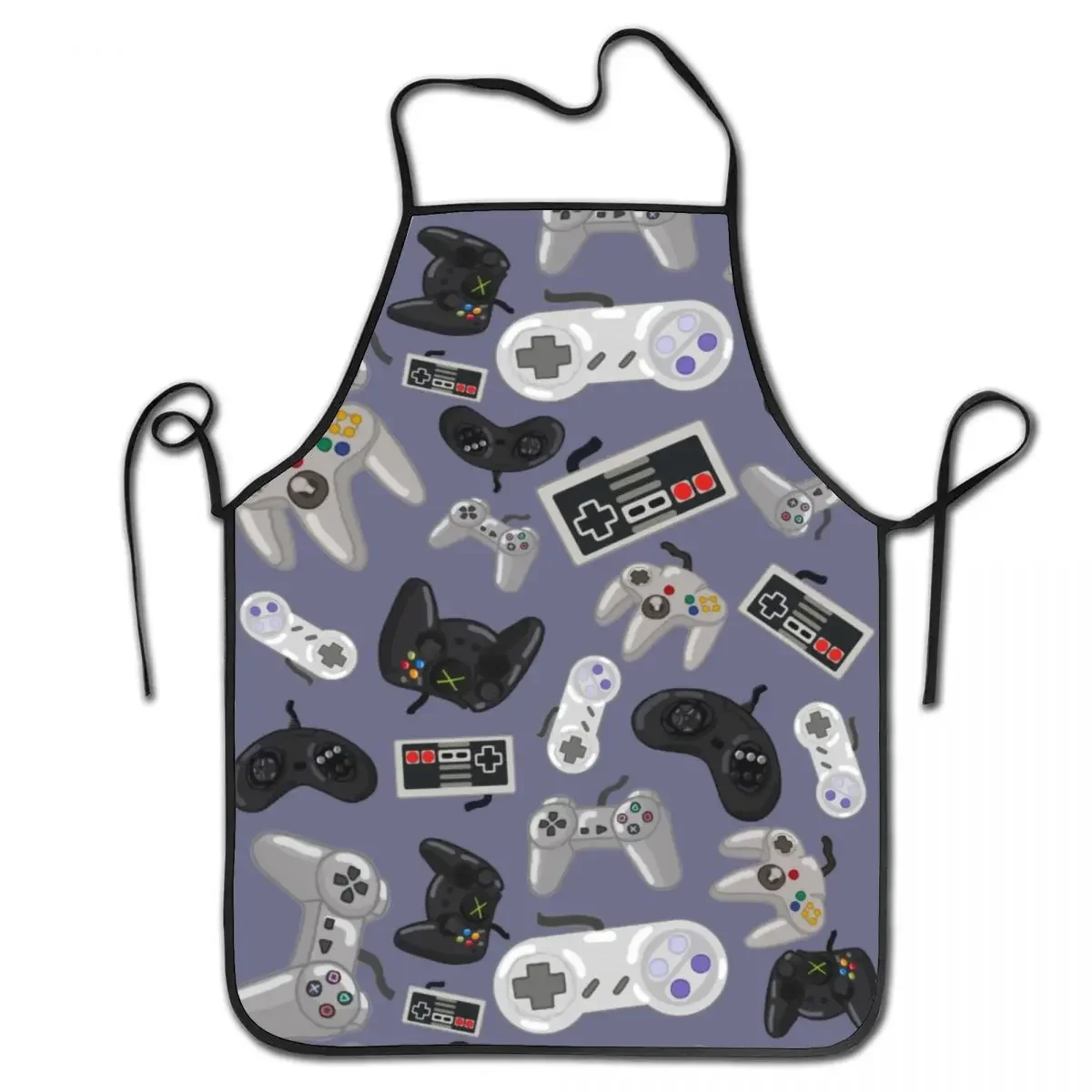 Old School Video Game Controllers Aprons for Men Women Gaming Gamepad Adult Kitchen Chef Bib Tablier Cuisine Cooking Baking