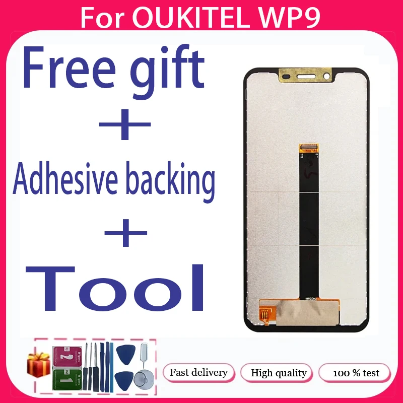 For OUKITEL WP9 + LCD Display + Touch Screen+Free adhesive backing+Tool