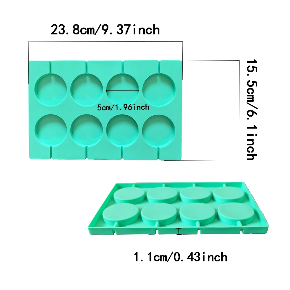 1 قطعة 8-تجويف مصاصة دائرية الشوكولاته الخبز كوكي قالب من السيليكون DIY بها بنفسك الشوكولاته الحلوى بودنغ كعكة زينة زخرفية