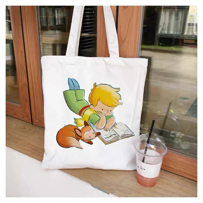 Fashion Trend Cartoon Printed Canvas Handbag Shopping Bag for Women's Daily  Versatile Shoulder Bag Cartoon Pattern Handbag