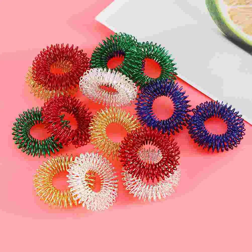 6 Pcs Spiky Sensory Toys Acupressure Ring Hand Fidget Finger Massage Rings Tool