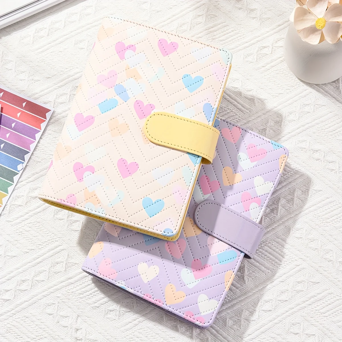 Macaron A6 Portable Budget Binder PU Leather Loose-Leaf Notebook Cash Envelope Savings Planner Money Organizer Budgeting Journal view 4