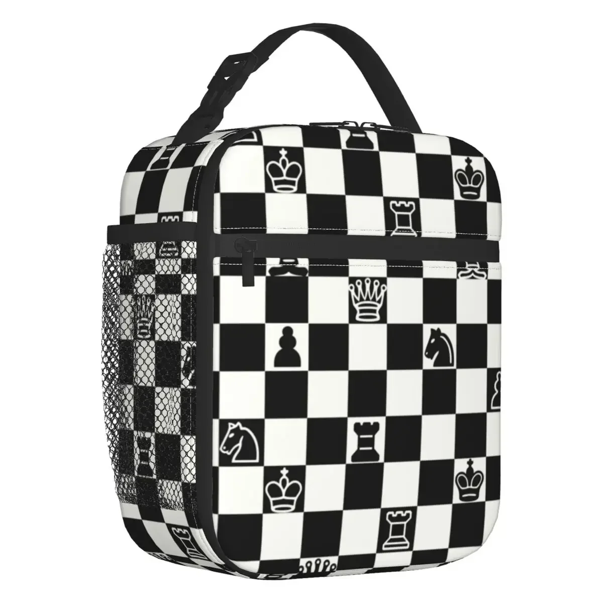Custom Fashion Chess Lunch Bag Men Women Cooler Thermal Chessboard Game Insulated Lunch Boxes for Children School