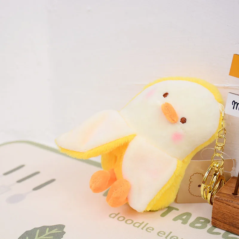 new Creative Cute Duckling Doll Plush Pendant Exquisite Banana Duck Mango cow keychain fashione soft funny decorate friend  gift