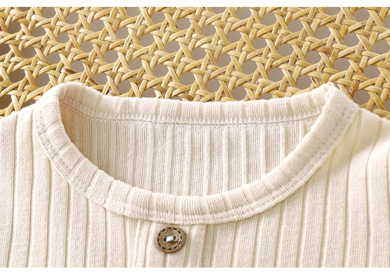 Baby Warmer Dünner Fleece-Pyjama-Set Herbst Winter Jungen Langarm Rippstrick 2-teilig Kleinkind Kinder Schlafanzug Säugling Hauskleidung – Detail 9