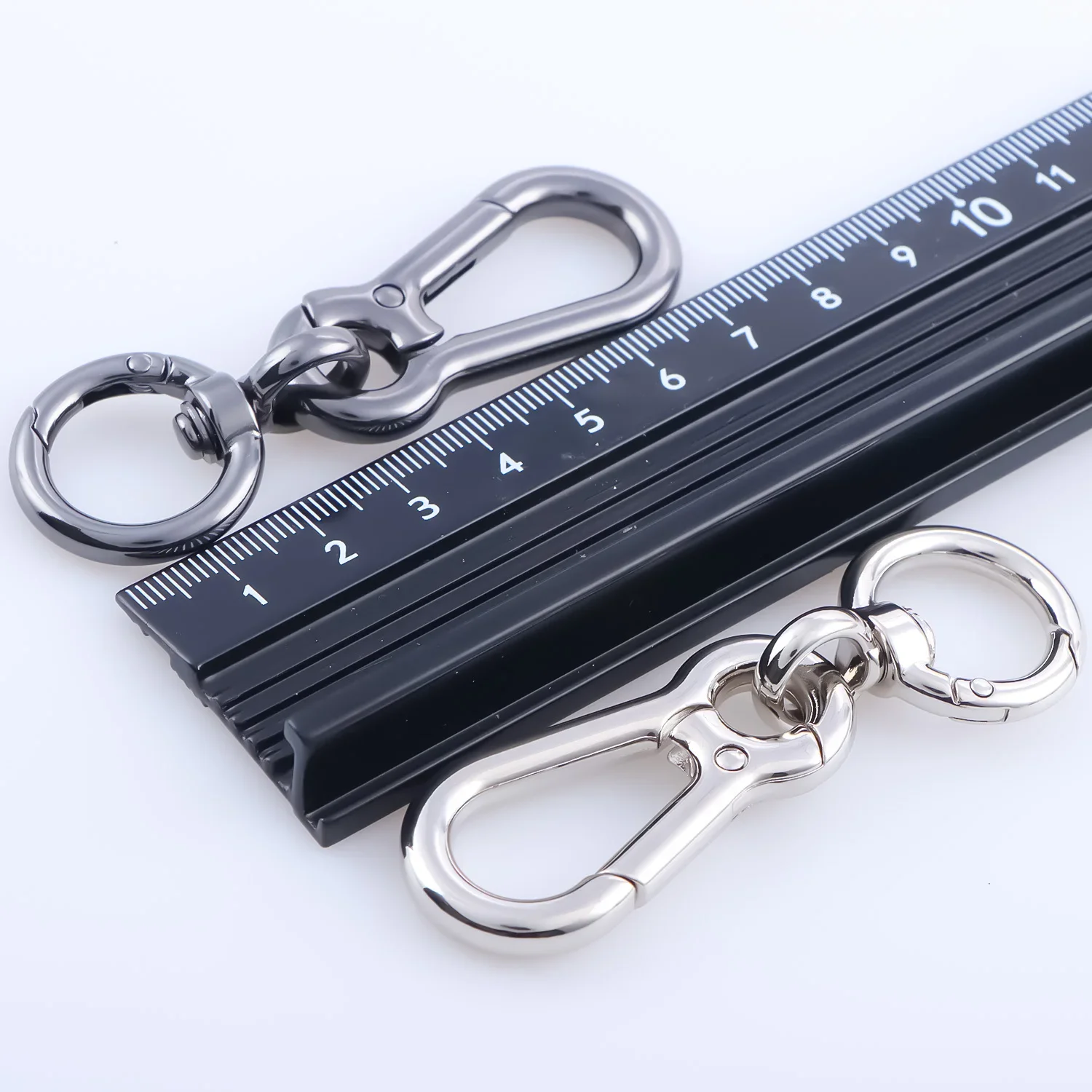 2 قطعة مشبك خطافات زنبركية معدنية، سلسلة مفاتيح مفاتيح السيارة، أبازيم دوارة زنبركية لمفاتيح الحقائب #5