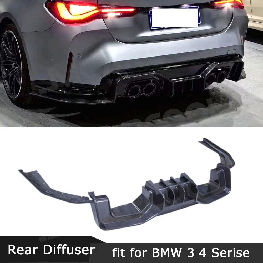 

For BMW 3 4 Series Real Carbon Fiber Car Rear Bumper Lip Diffuser Spoiler Body Kits For G80 M3 G82 G83 M4 2020+ Cars Accessories