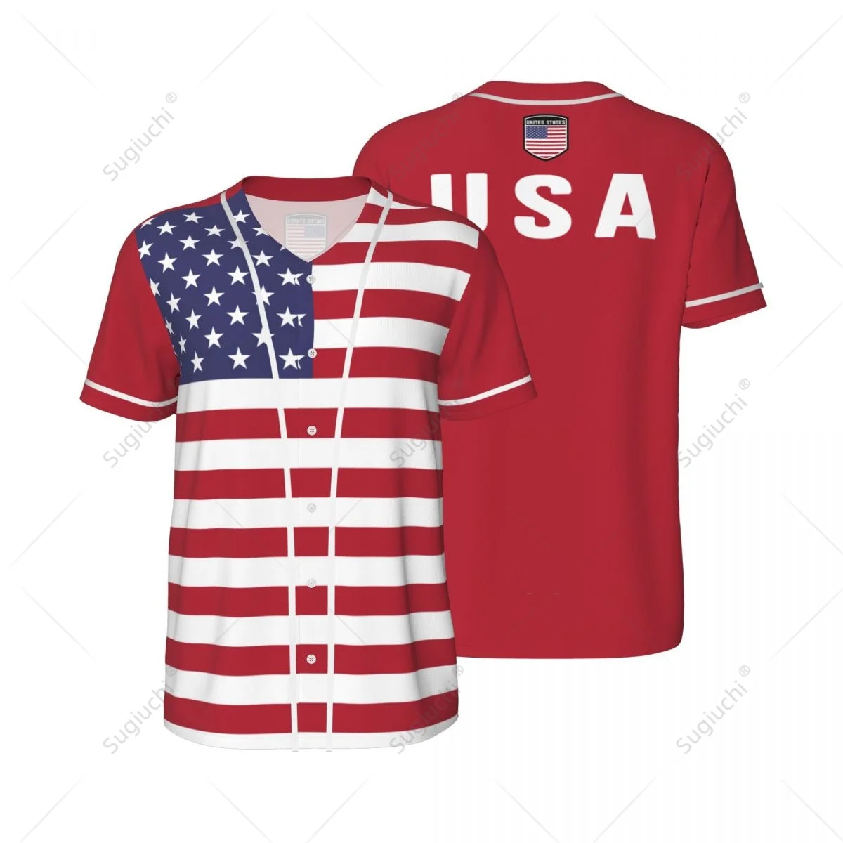 3D Printed United States USA America Flag Men Baseball Jerseys Mesh Sports T-shirt Tees Custom Name Nunber