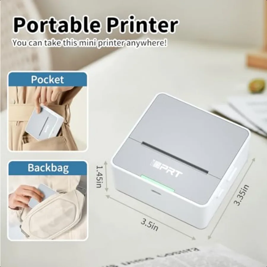Sticker Printer Mini Portable Printer Bluetooth Thermal Label Printer with 1 Roll Sticker Paper Inkl Sticker Maker hine Pocket