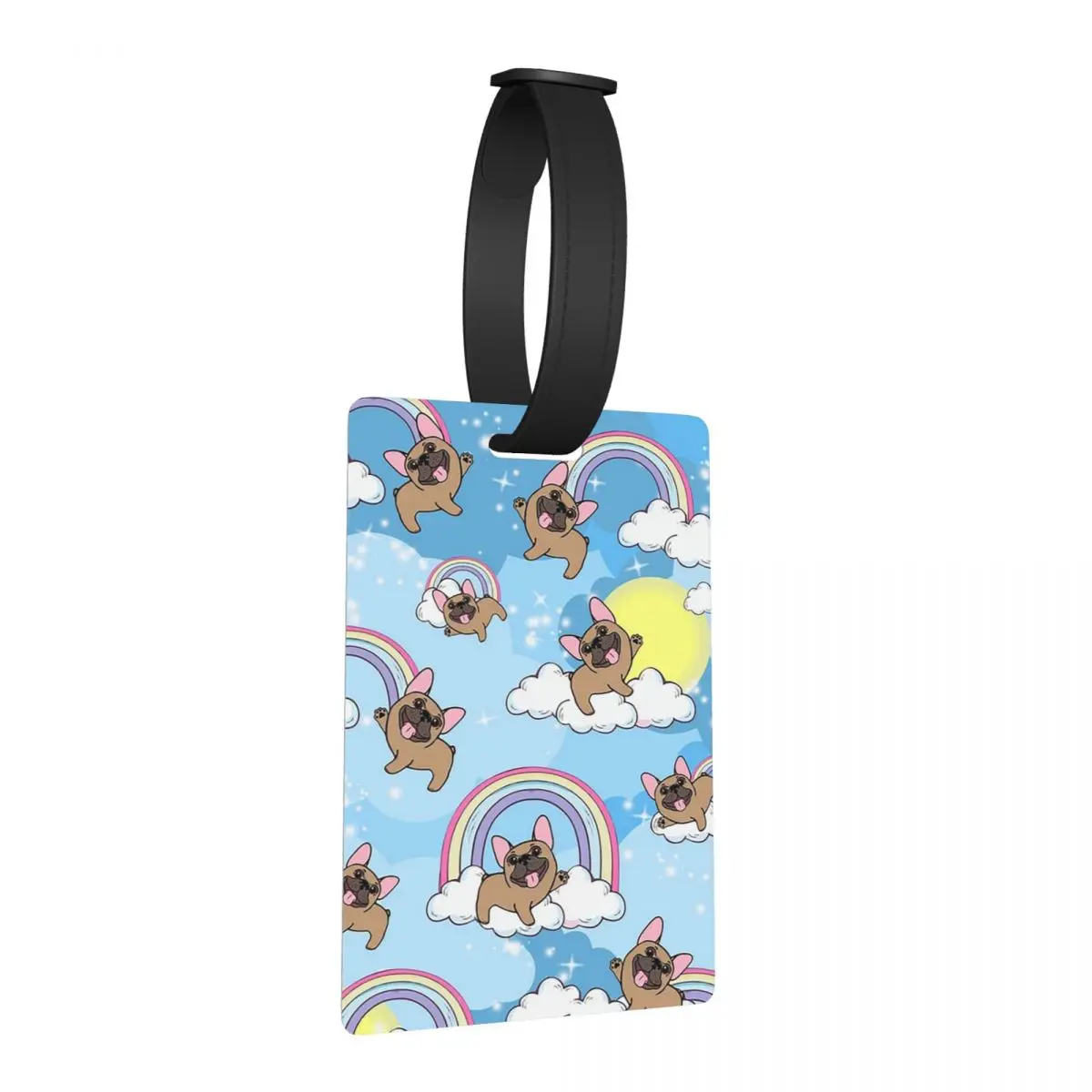 

Французский бульдог, любители собак, милый французский язык на радуге, багажные бирки, чемодан, посадочная бирка, держатель этикетки, идентификационное имя, адрес