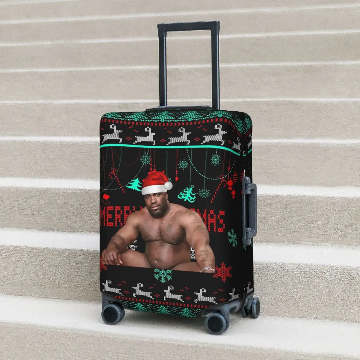 

Barry Wood Christmas 1 Suitcase Cover Protection Elastic Trip Luggage Protector Covers for 18-32 Inch