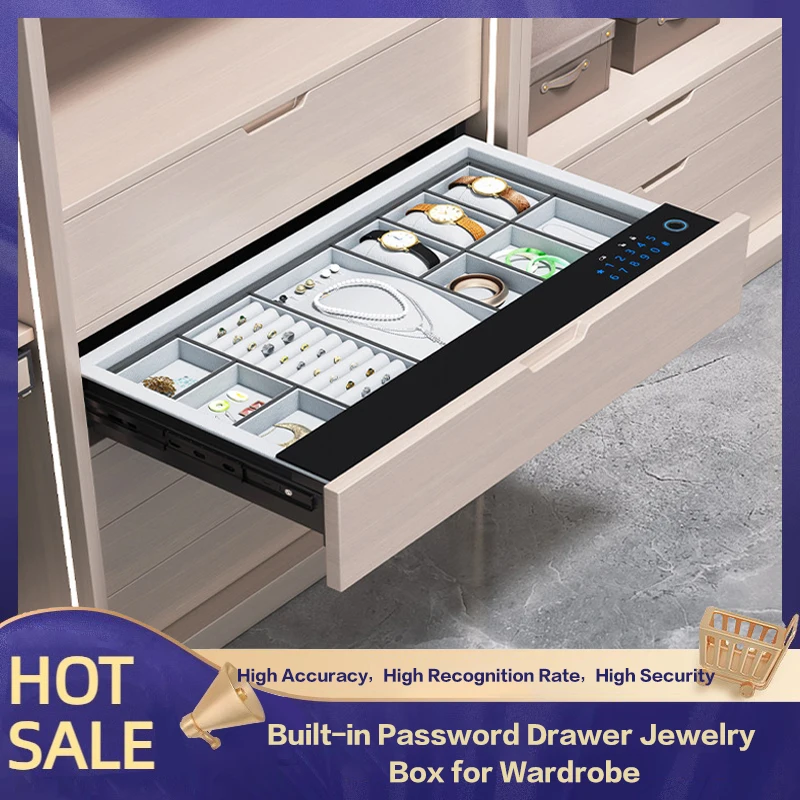 Home Wardrobe Embedded Drawer Safe With Password Fingerprint Lock Hidden Jewelry Organizer For Office Anti Theft Security 307