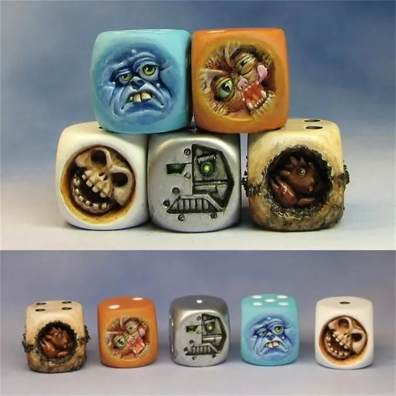 Monster Dice Figure Collectible Ornaments Halloween Decoration Dice Figure Model Toy Prop Gift Ornaments Creative Decor