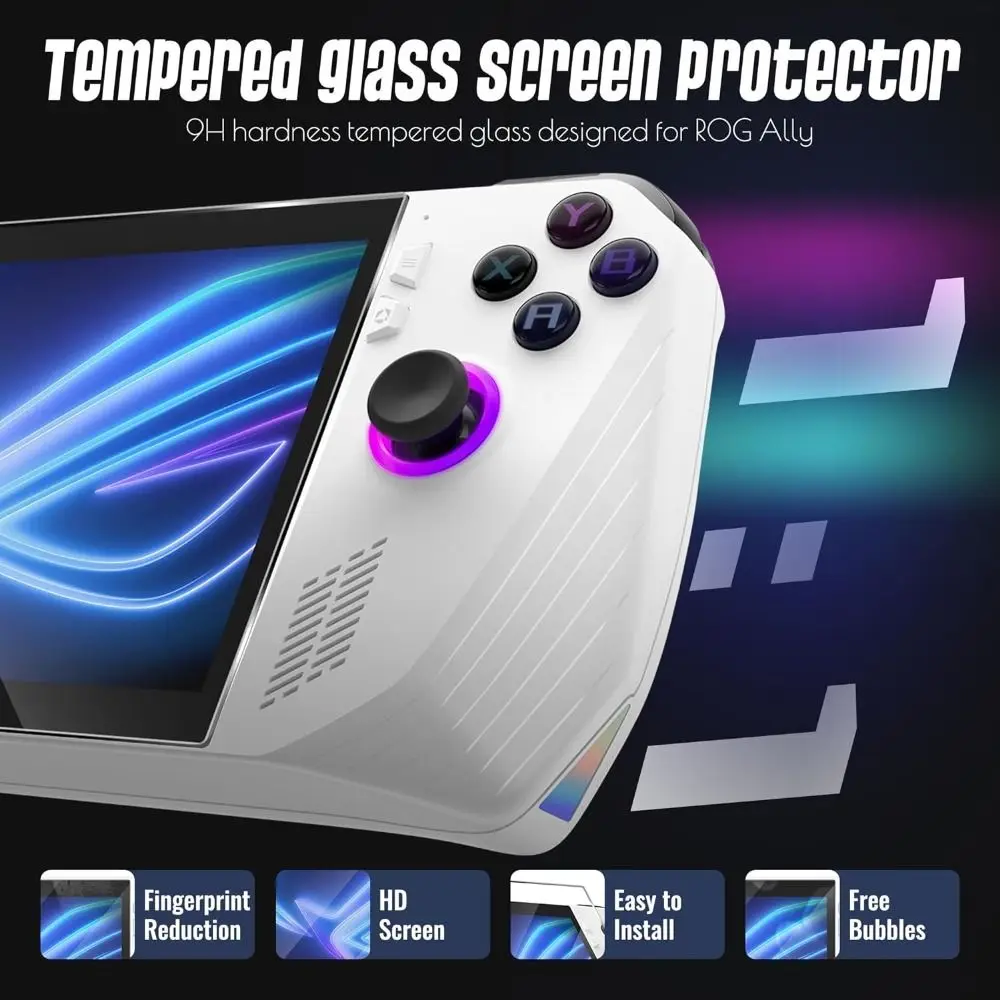 3PCS Accessories Game Console Screen Protector 7 Inch Curved Edge Gaming Handheld Protective Film for ROG Ally X 2024