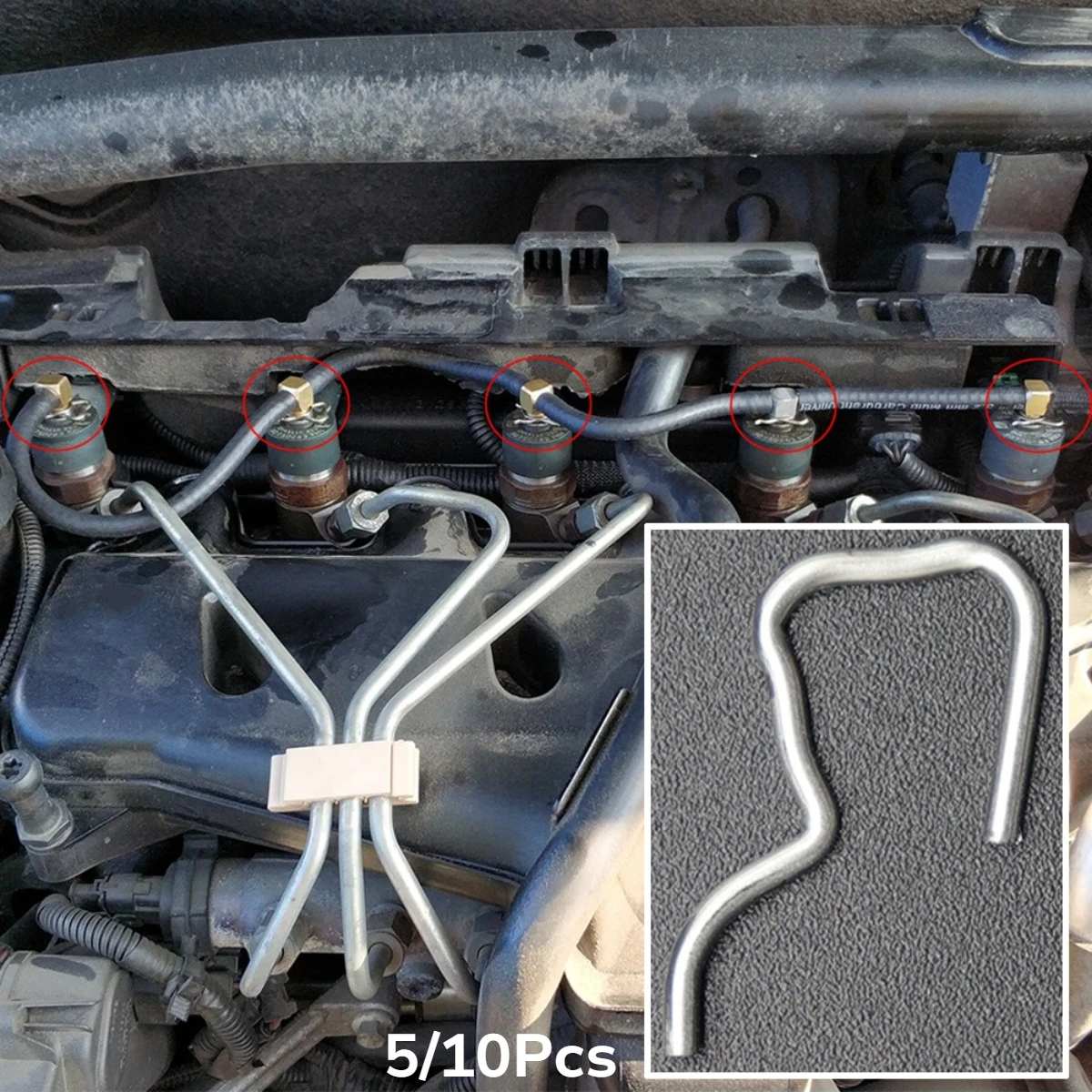 Fuel Injector Leak Off Pipe Back Return Retaining Clip Clamp Rail Repair Kit For Citroen Berlingo 1999 - 2011 Jumper Nemo Xsara