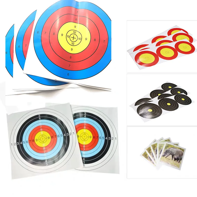 Archery Shooting Target Paper 80*80/60*60/40*40/44*44cm Bow Archery Practice Accessory Standard Full Ring Half Ring Single Spot