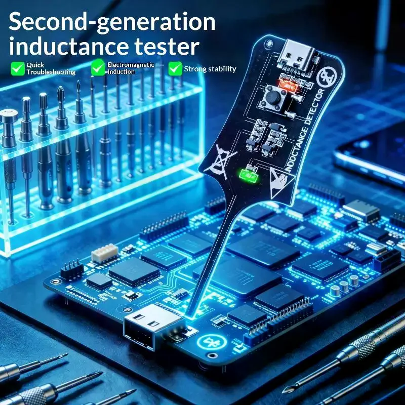 C Inductance Tester Mainboard Coil Tester Inductance Detector Electromagnetic Induction Quick Fault Check Repair Tool Type