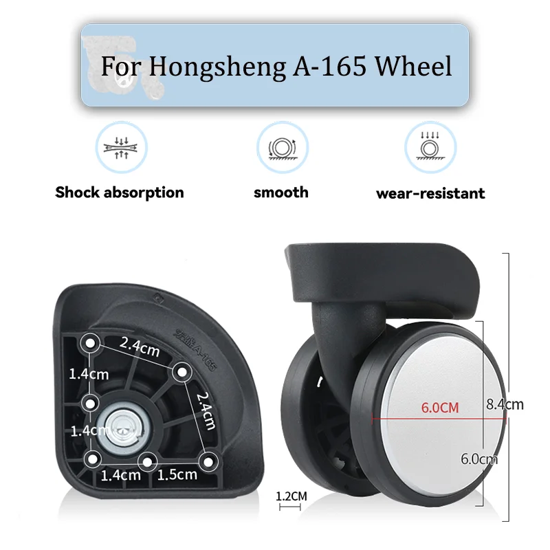 

For Hongsheng A-165 Universal Wheel Replacement Suitcase Rotating Smooth Silent Shock Absorbing Wheel Accessories Wheels Casters