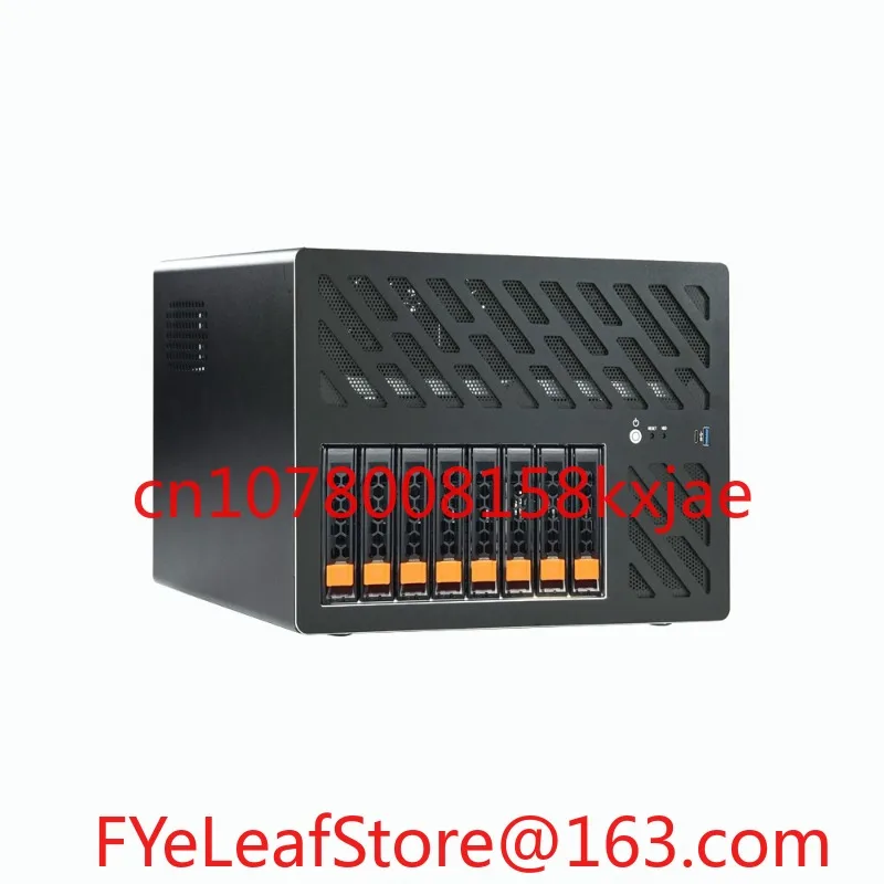8-Drive Nas chassis with half-height slot, supports ATX main board hot-swappable storage servers