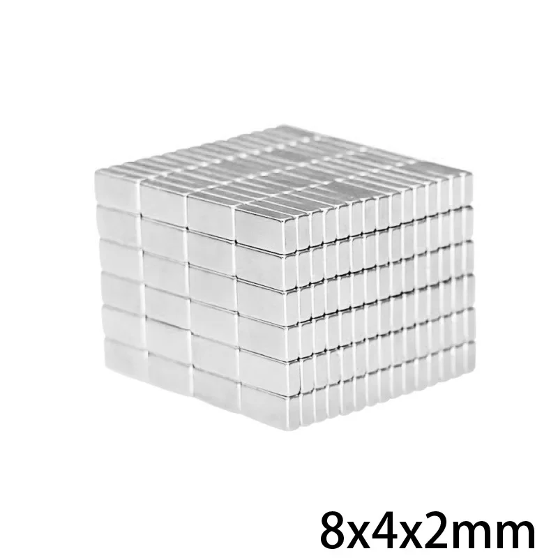 8X4X2 mm neodymium permanent magnet 8mm X 4mm Permanent Neodymium Magnet Strong 8x4x2mm Small Block Magnet 8*4*2 mm