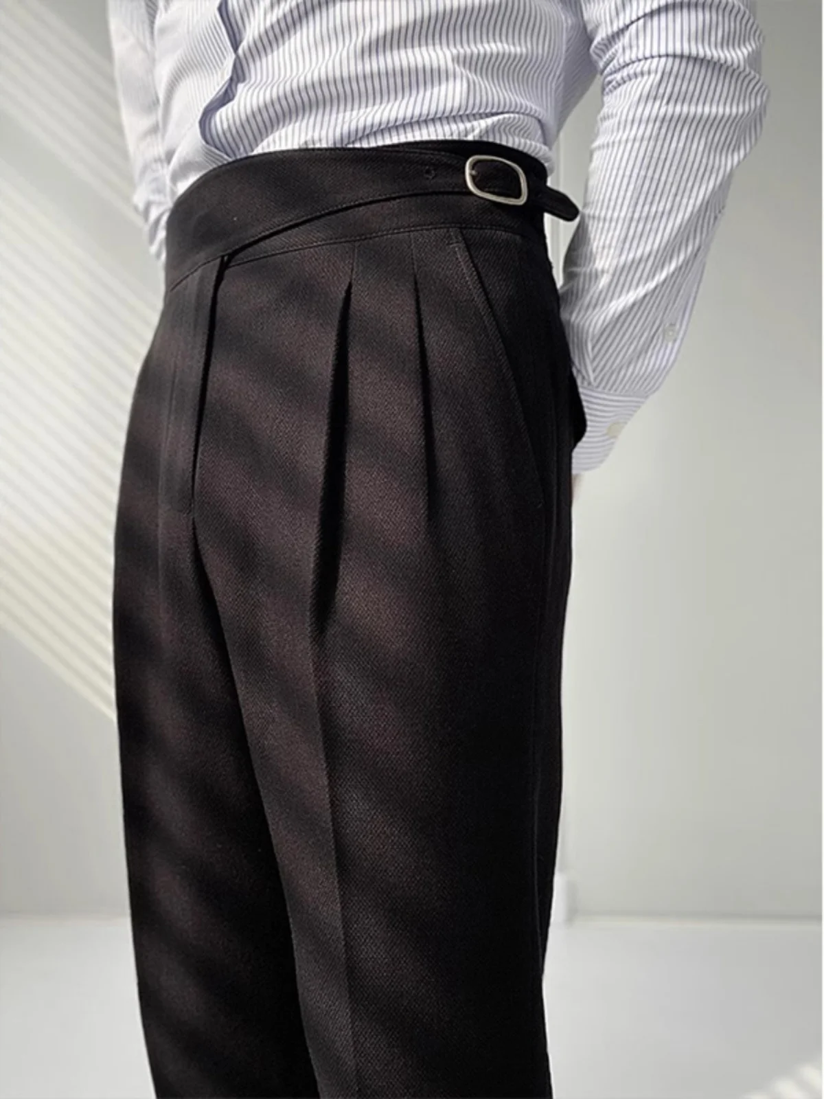 

Брюки Neapolitan Paris Bule Slim Fit: прямые, повседневные, с высокой талией, в британском ретро-стиле, универсальные, весенние