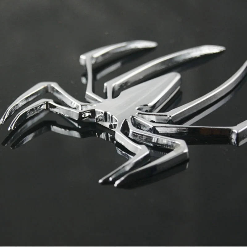 Naklejki samochodowe metalowe 3D pająk Logo na samochód złoto/srebro akcesoria samochodowe do stylizacji metalowa naklejka Chrome pająk odznaka godło