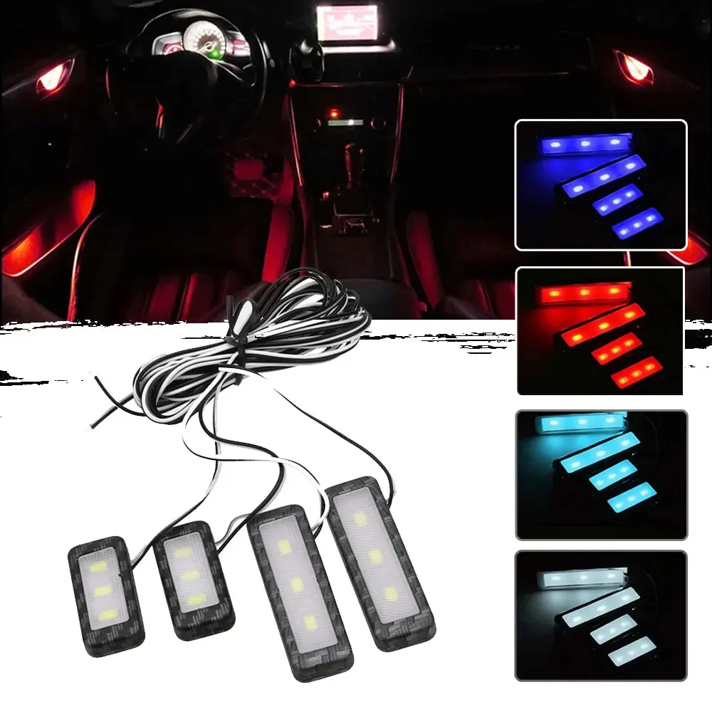 

4x Armrest Interior Door Handle Lighting Car Styling LED Car Inner Bowl Lights Universal Auto Atmosphere Lamp Decorative Lights