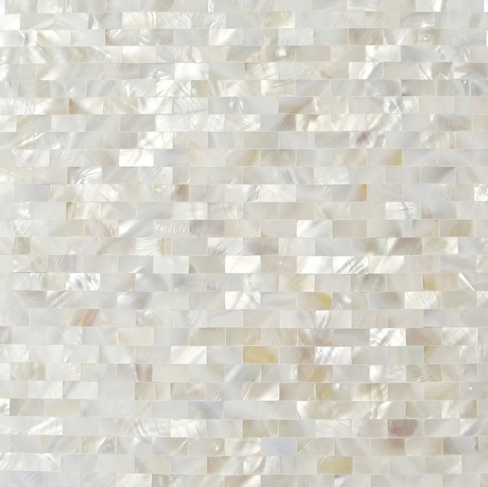 Natural White Seamless Brick Mother of Pearl Kitchen Backsplash Shell Mosaic Bathroom Tile MOP05163