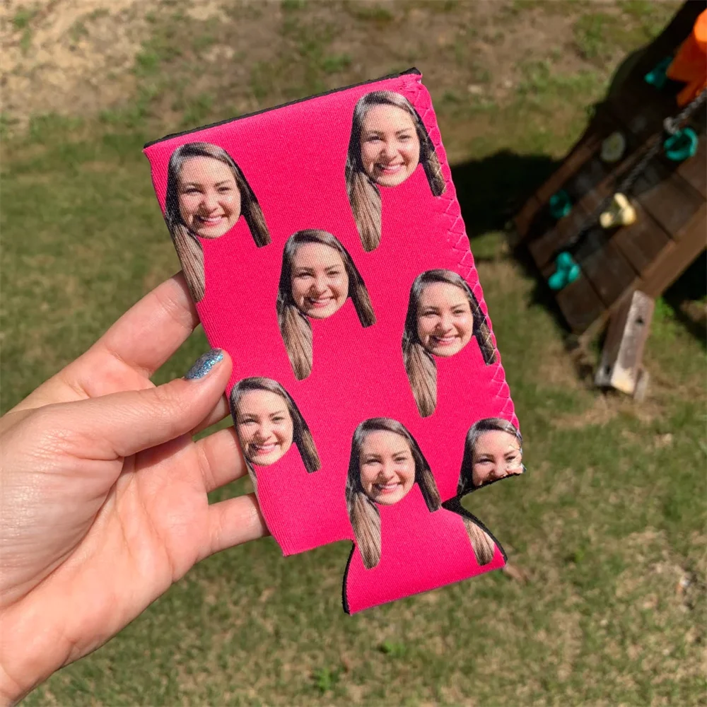 맞춤형 캔 쿨러, 맥주 허거, 커스텀 그림, 슬림 캔 쿨러, 커스텀 생일 축하, 독신 파티 