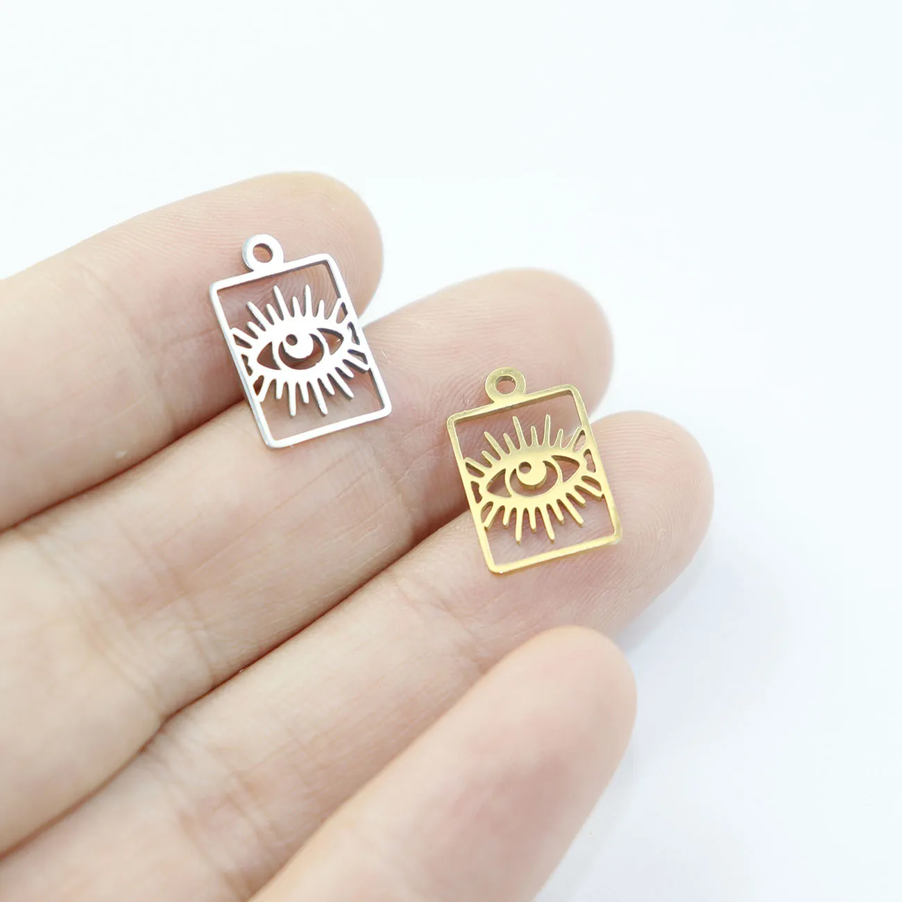 

10pcs Stainless Steel Devil Eyes Charms DIY Fashion Jewelry Accessory Necklace Hand Making High Quality Vacuum Plated WaterProof