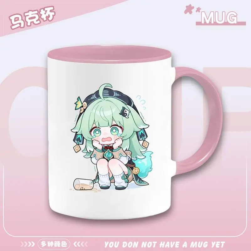 Gioco 2025 Honkai: Star Rail Anime Cos HuoHuo Unisex 350ml Spot Semplice Casual Cartoon Stampato Tazza di Acqua in Ceramica Coperchio di Paglia Dare
