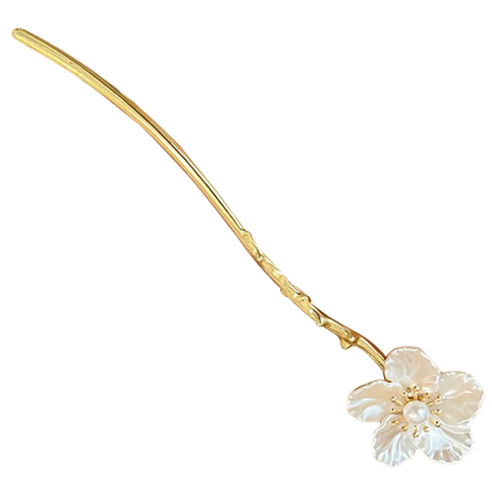 Female Hibiscus Hair Stick Hairpin Stable Grips Bridal Hair Jewelry Accessories for Women Girls and Hairdressing Salon