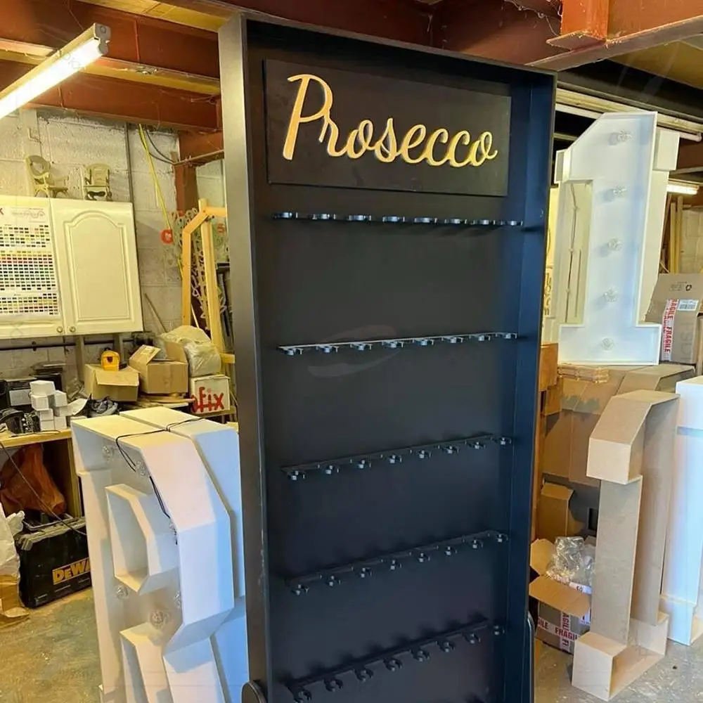 

FSDKX Wedding Decoration Acrylic Pvc Champagne Cocktail Wine Display Rack White Champagne Wall Holder