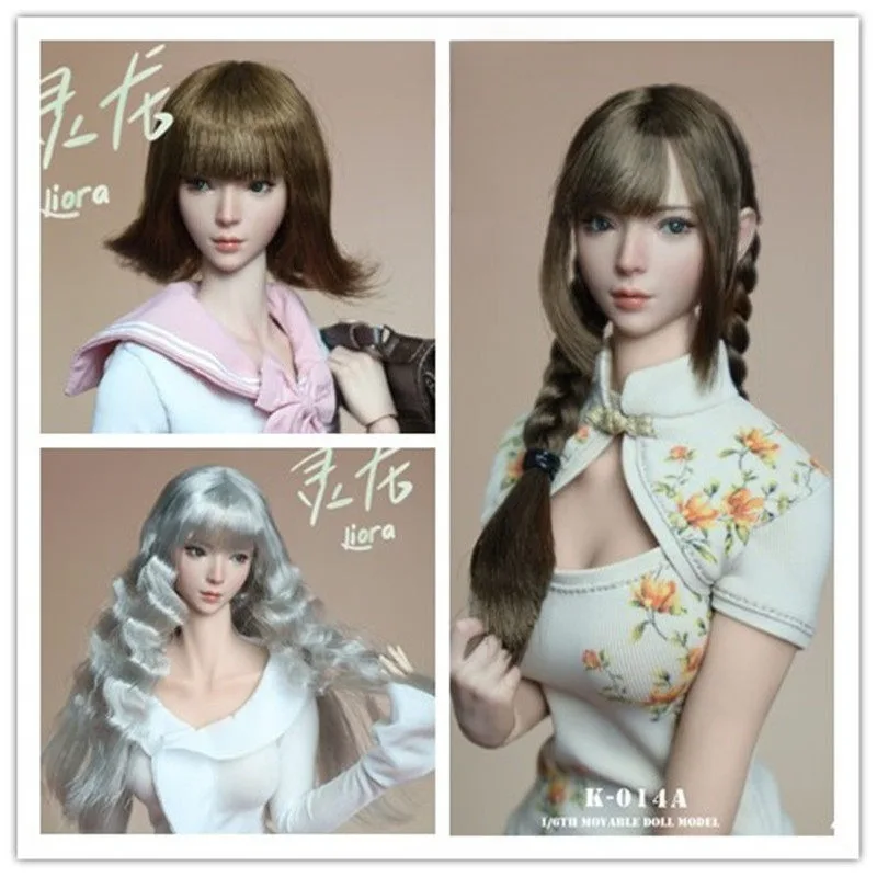 

Pre-sale JKTOYS K-014 1/6 Scale Asian Beauty Movable Eyes Head Carving for 12" Action Figures Body Decor