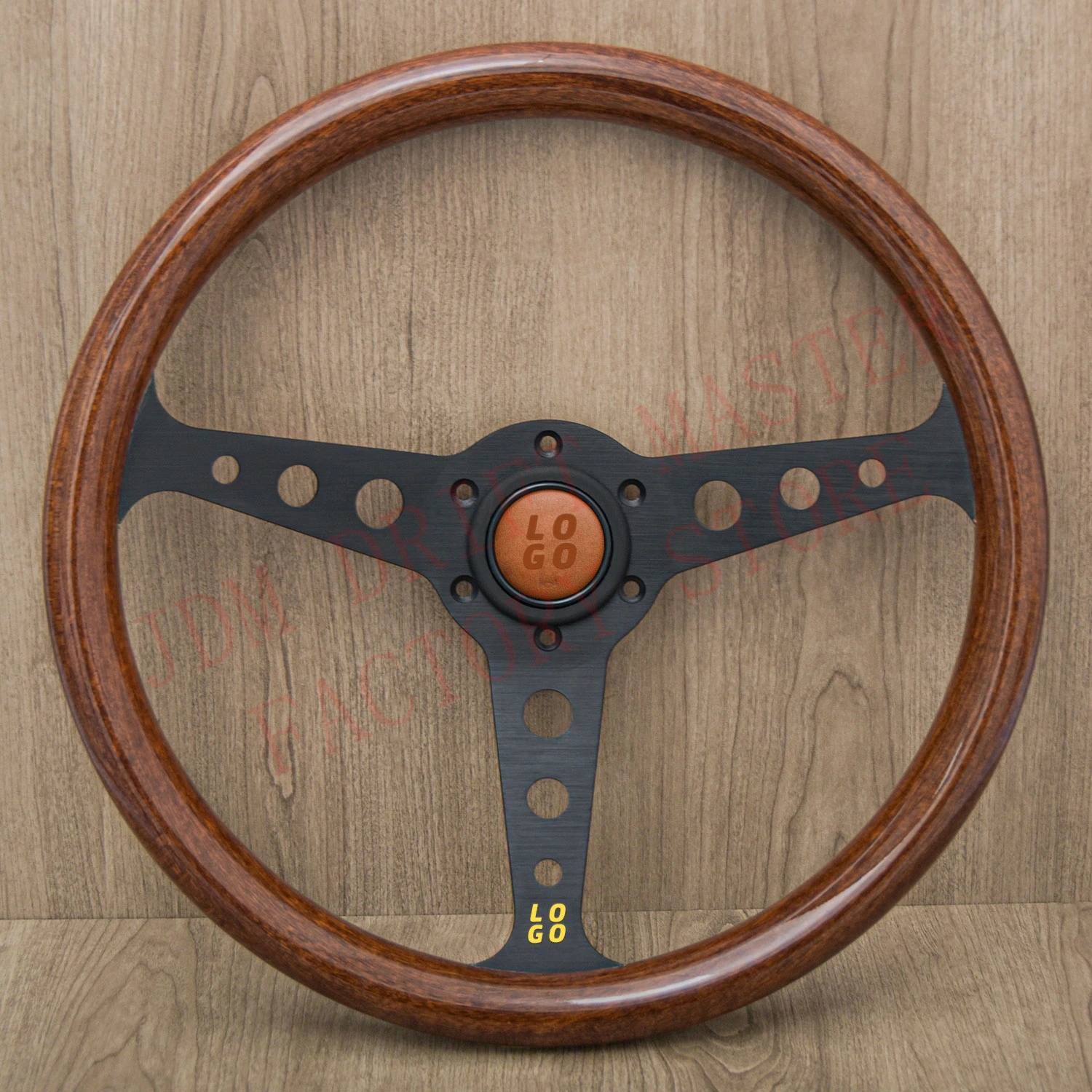 JDM Heritage Vintage MOMO Classic Wood Steering Wheel 14inch Universal Racing Sport Steering Wheel