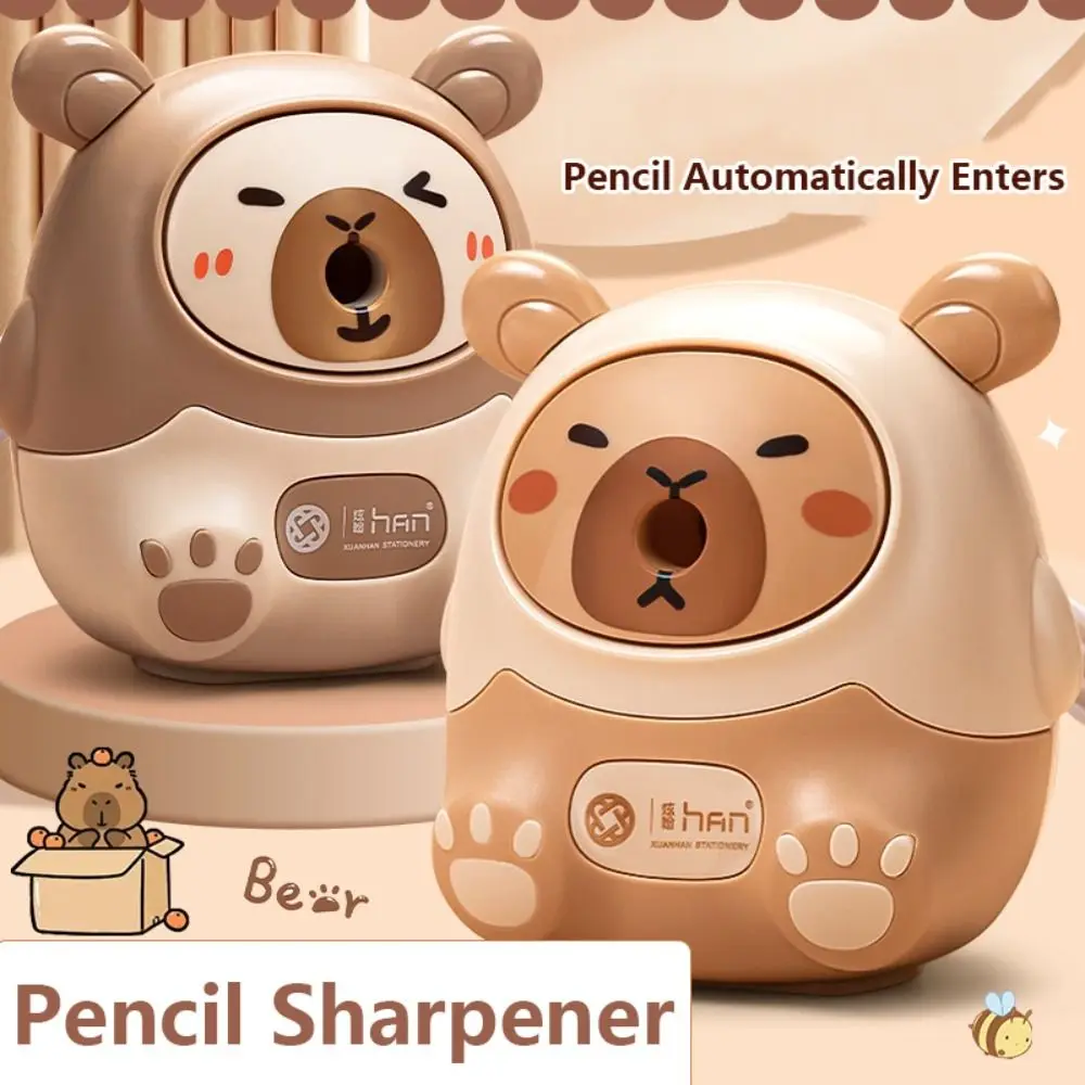 

Милая мультяшная капибара ручная Механическая точилка для карандашей Карандаш автоматически переходит в Карандаш инструмент для заточки канцелярские принадлежности