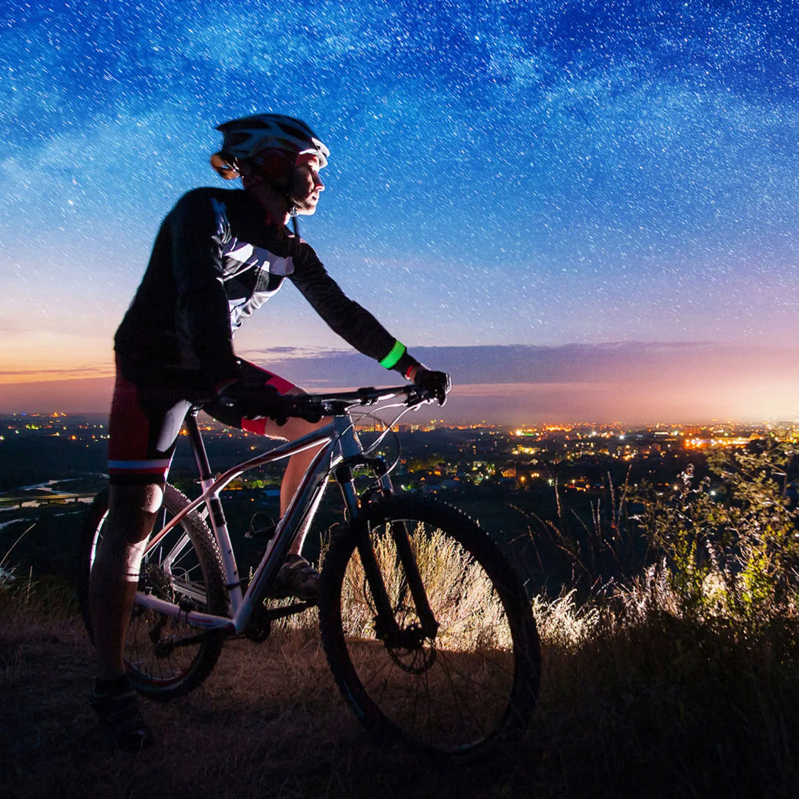 5 قطع من أربطة الذراع للجري الليلي المتوهجة، أساور صفعة، حزام إضاءة آمن