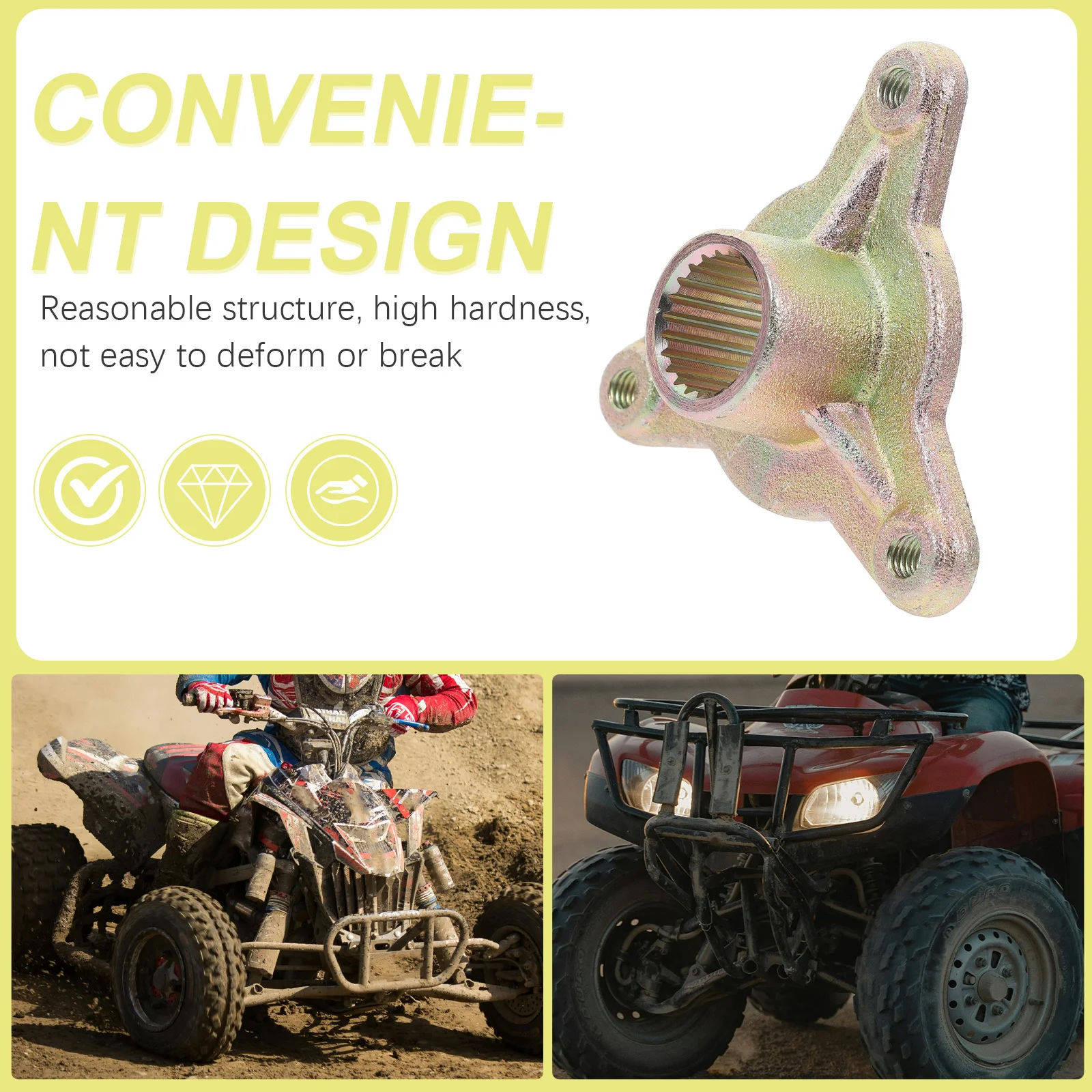 Go Hub Assembly Eixo do cubo dianteiro resistente Instalação segura e estável Conjunto de cubos da roda dianteira do atv da motocicleta