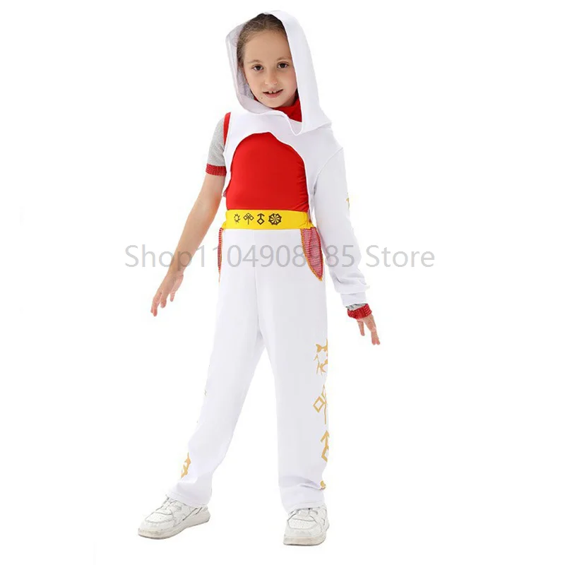 

Children Zombie Vampires Cosplay Girls White Cheerleader Outfit Halloween Performance Costume Economic