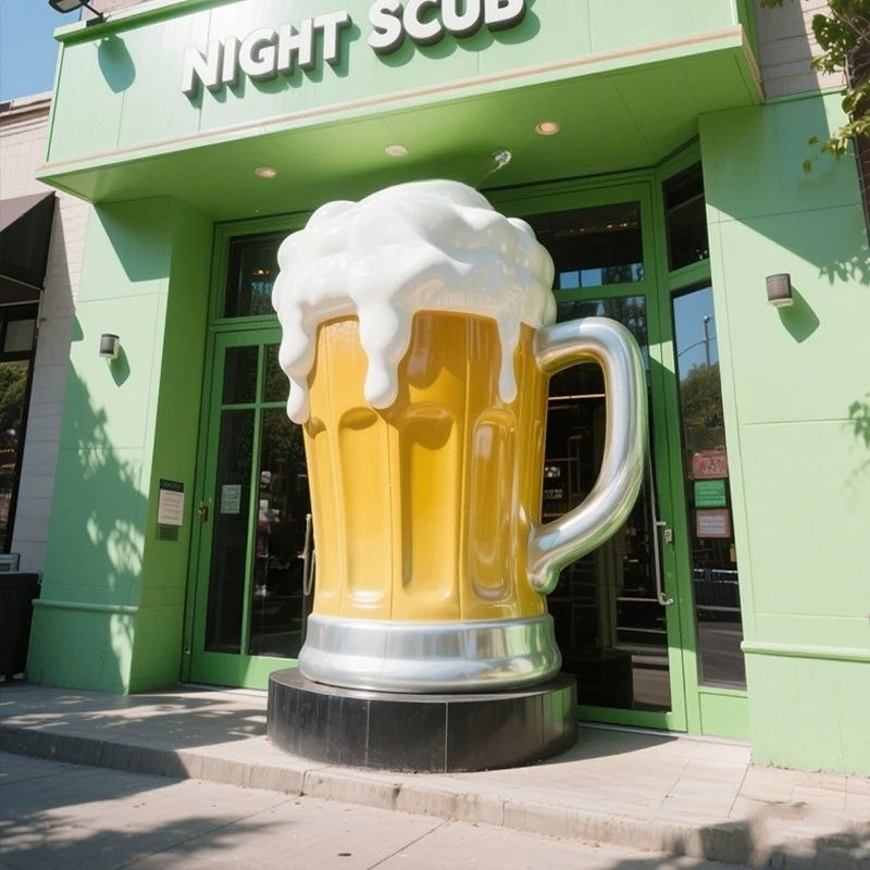 

Giant beer cup sculpture tavern simulation red wine glass wall decoration ornament