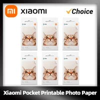 100% nueva impresora de bolsillo Xiaomi ZINK, papel autoadhesivo, impresión fotográfica, 10/50/100 hojas, Mini impresora fotográfica de bolsillo Xiaomi de 3 pulgadas