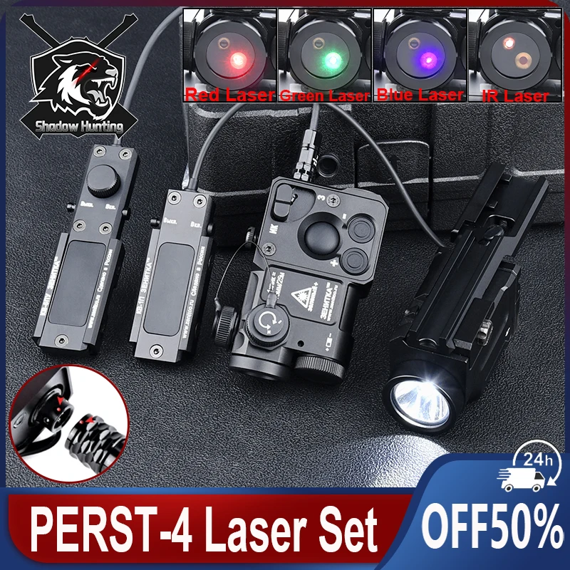 

Tactical WADSN All Metal Zenitco Perst-4 Red Green Blue Dot Laser IR Aiming Indicator Klesch 1S 2U 2P Flashlight Fit 20MM Rail