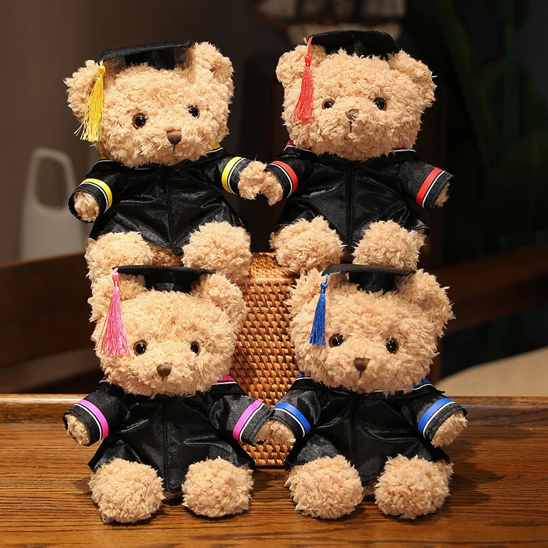 New Graduation Teddy Bear Plush Toy Cute Stuffed Animals Teddy Bear with Doctoral Cap Plushies Soft Kids Toys for Girls Gifts