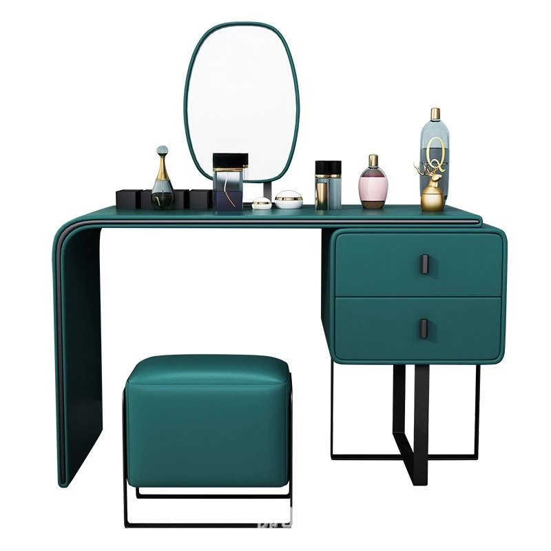 

Leather art dressing table modern minimalist makeup table chair bedroom saddle leather dressing table