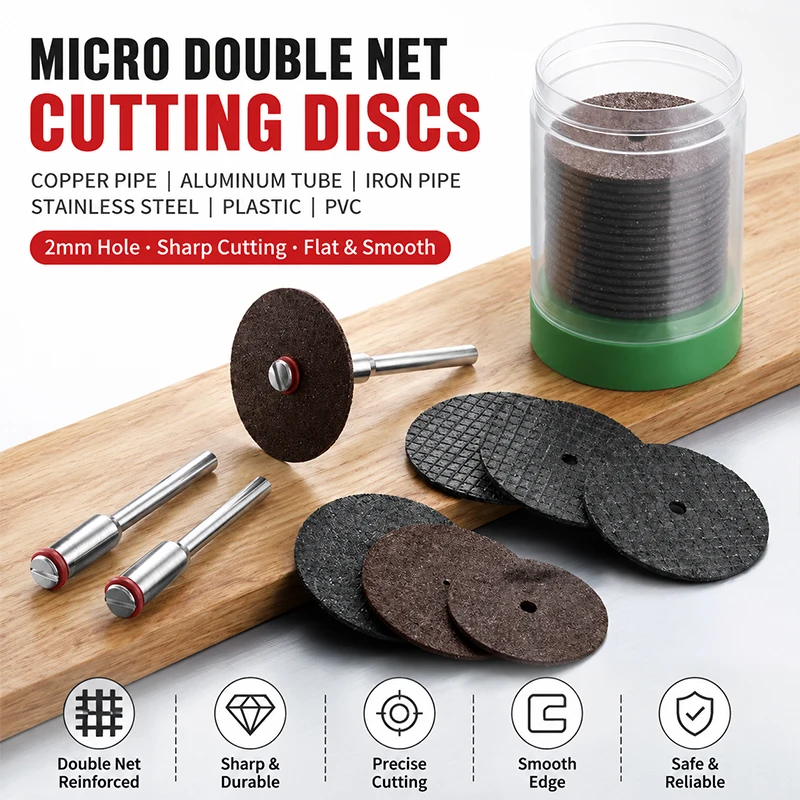 

Mini Cutting Discs 10Pcs Double Mesh Resin Cut Off Wheel Set for Rotary Tool Stainless Steel Thin Metal Saw Blade