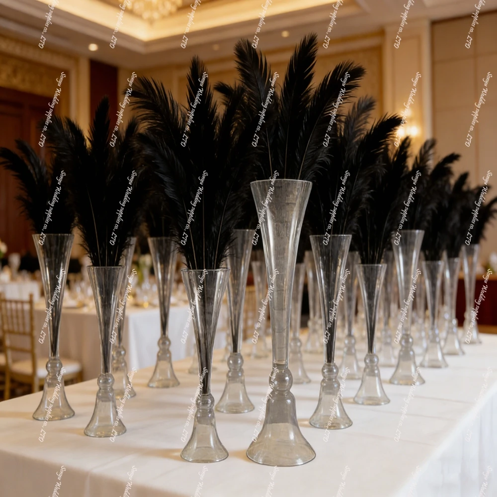 1-10pcs)f80cm Round Glass Wedding Flower Arrangements Stand Centerpieces Event Table Items Decoration Party Rentals Flower Stand