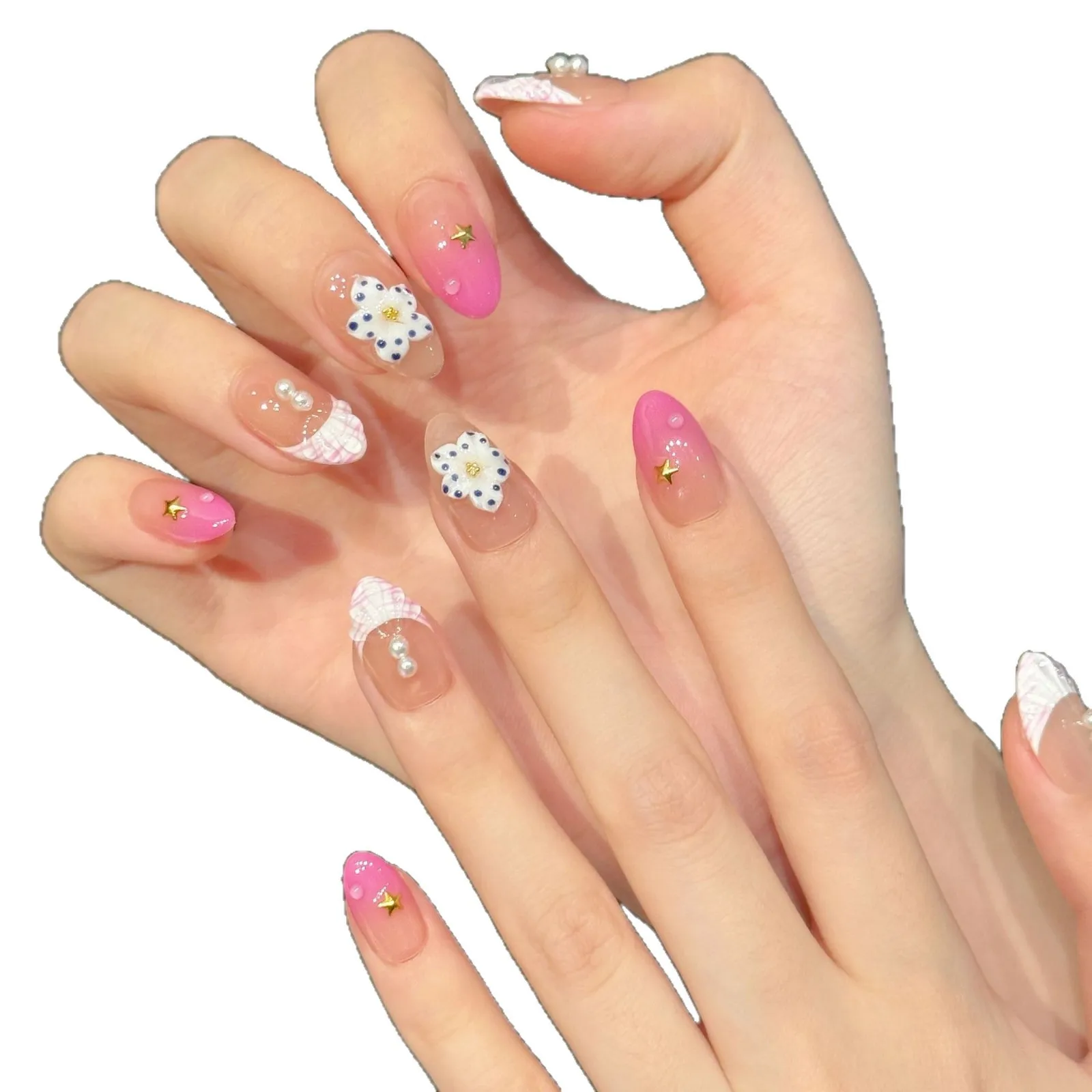 10 szt. Fioletowe Korale Krzyżowe, Rzeźbione Różowo-Fioletowe Paznokcie Krótkie Migdałki z Teksturą Francuskiej Muszli na Eksport