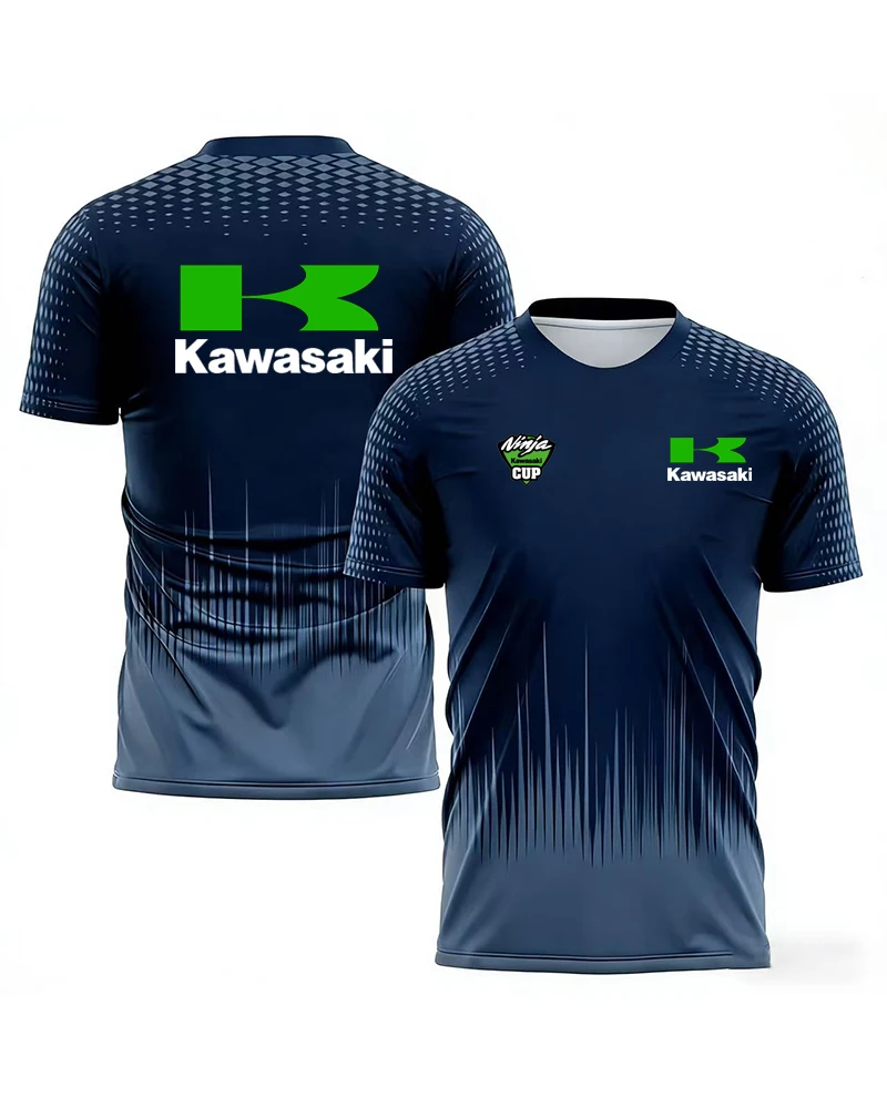 

Kawasaki fashion gradient Harajuku men's T-shirt cycling outfit summer quick drying sports T-shirt short sleeved top