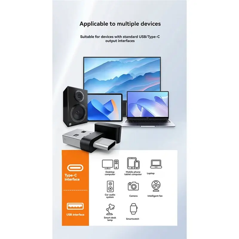 USB/Type-C Wireless Bluetooth 6.0 Adapter For Win11 Win10