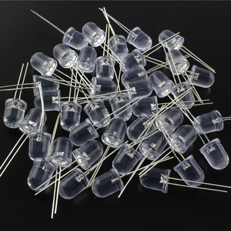 ลูกปัด LED 10มม. ไดโอดกลม F10สูงสีขาวอบอุ่นแดงเขียวน้ำเงินเหลืองส้มชิป1000ชิ้น